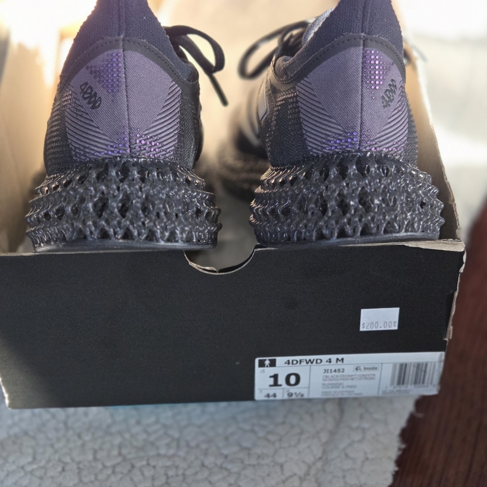 adidas Black Knit Running Sneakers with Iridescent Purple-Blue Accents - Picture 5 of 8